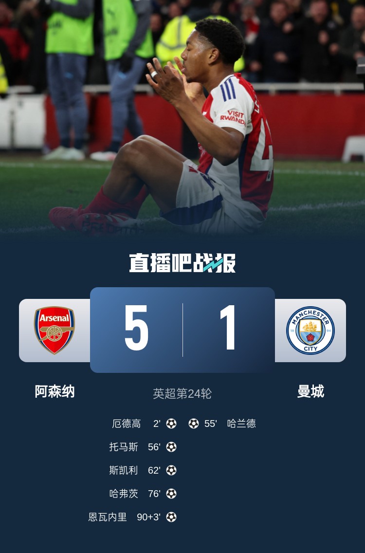  硬氣槍手無畏強敵！阿森納本賽季5-1碾壓曼城，3-0完勝皇馬