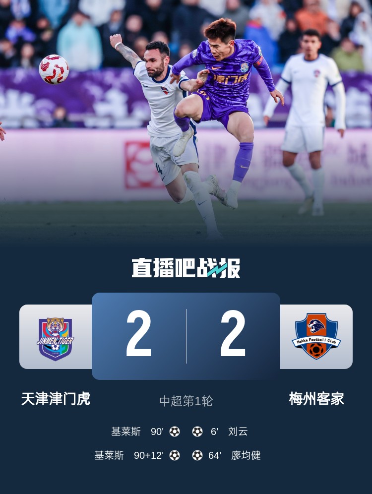  和風(fēng)勁吹！今日下午中超4場比賽全部以平局收場